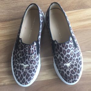 Charlotte Olympia Leopard Velvet Platform Sneakers